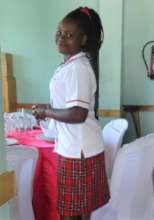 Sarah working at the Platinum Hotel in Rukungiri