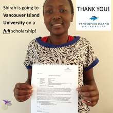 Shirah is off to University thanks to YOU!