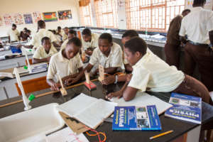 Students applying STEM in the classroom