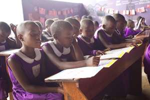 Students reading in class.