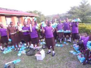 Girls received their hygiene products