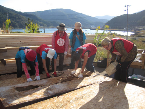 Helping construction of Community Center