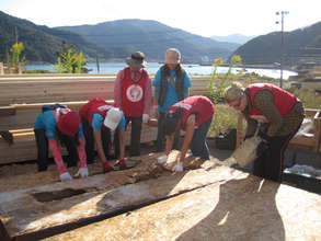 Helping construction of Community Center