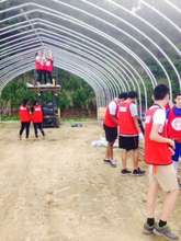 With ASIJ club. Building NRC's new pipe house.