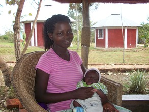 Lilian and her baby at Karibuni eco cottages