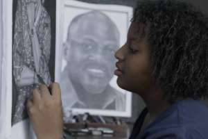 Mhelepu creates art via charcoal + graphite pencil