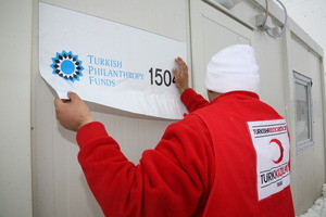Kizilay posting TPF's name on container homes