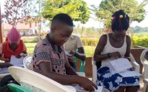The young mothers socialise as they work