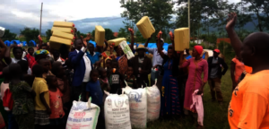 Food, soap, jerrycans and bins all received