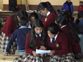 School Girls Working Together