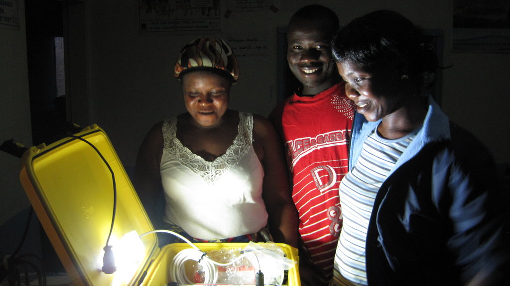 Solar Suitcase at Night