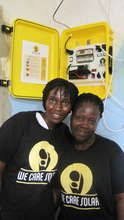 Liberian health clinic receiving solar suitcase