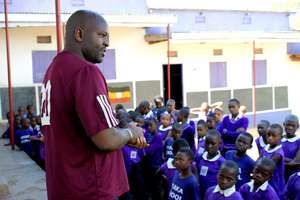 Jackson speaks to students in Uganda