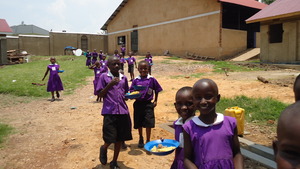 Students at Nyaka Primary School during lunch