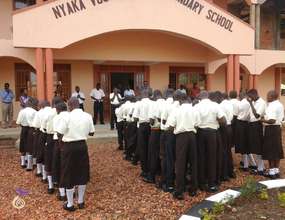 Students at morning assembly