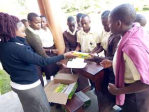 Students receiving soap!
