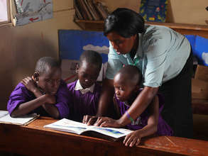 Teacher with students