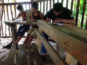 Maleku scribes writing their first story