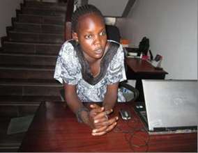 Esther filling in at the front desk