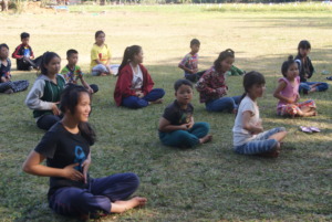 Yoga class at the Half Day School