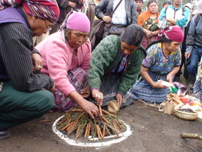 A Maya Quiche ceremony is performed in Totonicapan
