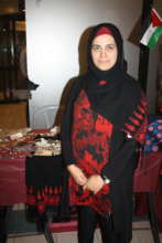 Sumood at an exhbition for her business Shal.