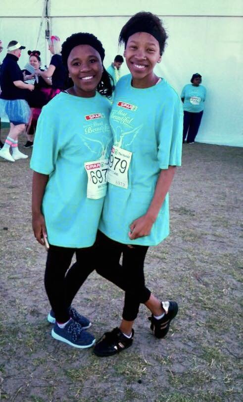 Empowered young ladies in the women's race