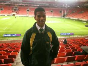 Proud prefect and first team rugby star!