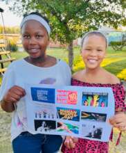 Two of our girls learning about Human Rights Day