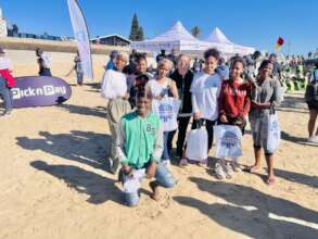 Our young people on a beach clean-up!