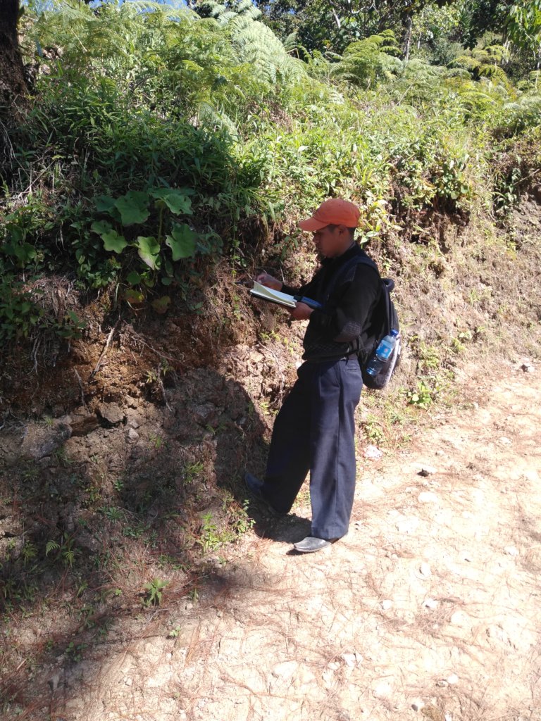 Taking GPS measurements around a reforested area
