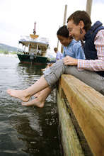 Friend and youth by the Portland waterfront