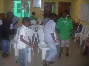 Musical Chairs at our monthly birthday parties