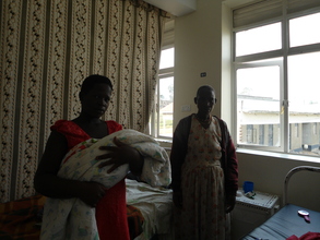 a happy grandmother & mother on discharge