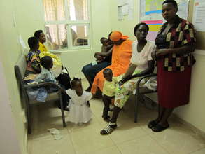 Mothers receiving a health talk