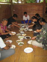 Staff eating in rebuilt DARE Centre
