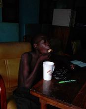 Abdullah having his lunch