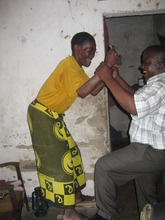 Charles working with one of center's clients