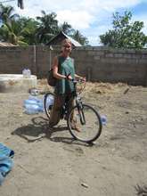 Micu on her bike
