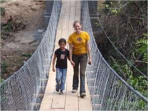 Project Leader Walks Across Bridge in El Panama