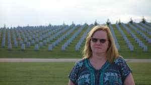 Jane Wells at N.D. Veterans Cemetery, Sept. 2016