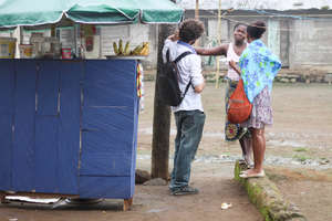 Mirabel during a follow up at her business site.