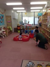 A child and a mother playing