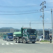 Trucks busy for raising the land level