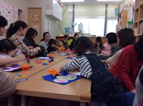 Children have a fun with mothers