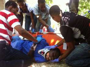 Students in this year's class learning trauma care
