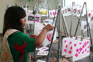 Photos of Students participating in Art classes