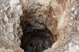 Attempting to dig a well at Ft. Jacques
