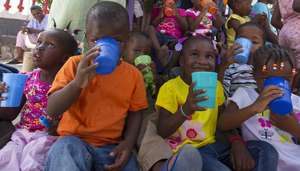 Kids drinking water