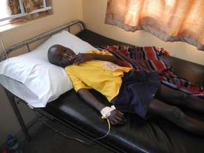 CALU student being treated for malaria at clinic